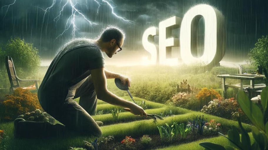 Man gardening with full knowledge of SEO Expectations Man gardening with full knowledge of SEO Expectations